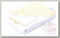 Nuovita Полотенце с уголком и варежкой Grazia плюш-соты 100x100 см bianco-crema