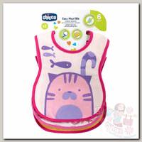 Нагрудник Chicco Easy Meal 3 шт. 6 мес + розовый