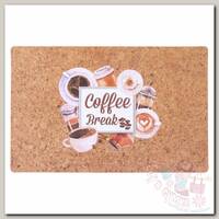 Remiling Индивидуальная салфетка с пробковой подложкой Coffee time 44х28,5см 4 шт.