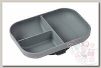 Beaba Тарелка из силикона с присоской и отделениями mineral grey