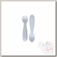 Ezpz Набор столовых приборов Mini Utensils 2 шт. светло-серый