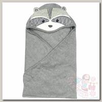 Forest kids Полотенце с капюшоном Енотик 100х100 см серый