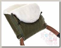 Nuovita Муфта меховая для коляски Polare Bianco хаки