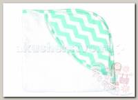 Forest kids Полотенце с капюшоном Zig-zag 100х80 см mint