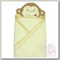 Forest kids Полотенце с капюшоном Обезьянка 100х100 см бежевый