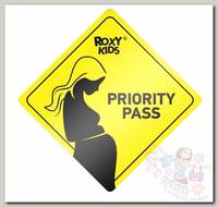 ROXY-KIDS Наклейка для авто Беременная за рулем Priority Pass желтый
