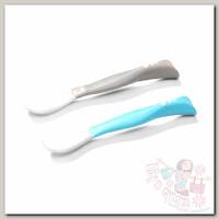 BabyOno Ложка гибкая 2 шт. серый/бирюзовый