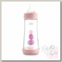 Бутылочка Chicco Perfect5 Girl с силиконовой соской быстрый поток с 4 мес. 300 мл