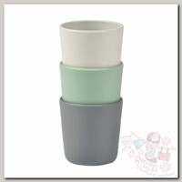 Beaba Набор из трех силиконовых стаканов grey/sage/velvet