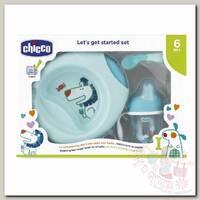 Chicco Набор детской посуды с 6 мес. голубой