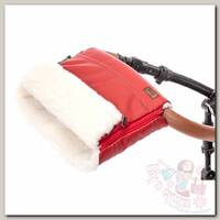 Nuovita Муфта меховая для коляски Alpino Lux Bianco rosso/красный