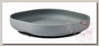 Beaba Тарелка из силикона Silicone Suction Plate mineral grey