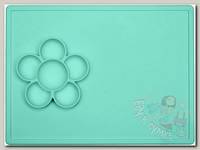 Ezpz Низкая тарелка-цветочек Play Mat mint/мятный
