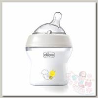 Бутылочка Chicco Natural Feeling силиконовая соска с флексорами c 0 мес. 150 мл серый