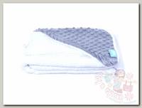 Nuovita Полотенце с уголком и варежкой Grazia вельбоа 100x100 см bianco-grigio