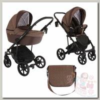 Коляска Pituso Confort Plus 2 в 1 Кожа gucci/темно-коричневый