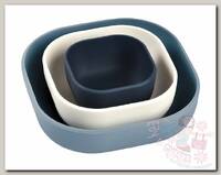 Beaba Набор детских силиконовых тарелок Bols Silicone Gigognes 3 шт. nblue