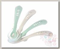 Beaba Набор их 4 силиконовых ложек Lot 4 Cuil Sili 2er age grey/sage green