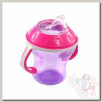 Поильник BabyOno Natural Nursing 180 мл фуксия/красный