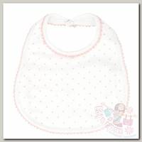 Нагрудник Magnolia baby Crochet Collection with Dots белый/розовый