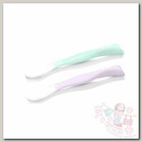 BabyOno Ложка гибкая 2 шт. мятный/фиолетовый