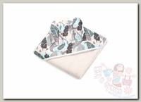 BabyOno Полотенце махровое с капюшоном Bunny Ears 100x100 см молочный/серый