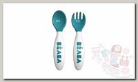 Beaba Эргономические вилка и ложка Set Of 2 2nd Age blue