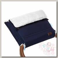 Nuovita Муфта меховая для коляски Alpino Bianco blu scuro/темно-синий