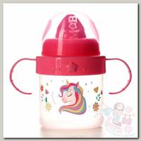 Поильник Mum&Baby детский с твёрдым носиком Единорог с ручками 150 мл