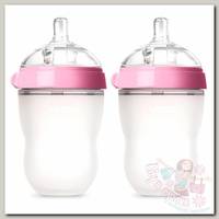 Бутылочка Comotomo Natural Feel Baby Bottle 250 мл 3-6 мес. 2 шт. розовый