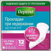 Depend Прокладки при недержании Ультра Мини 12 шт.